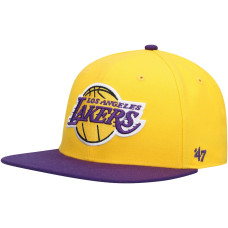Los Angeles Lakers '47 Two-Tone No Shot Captain Snapback Hat - Gold/Purple