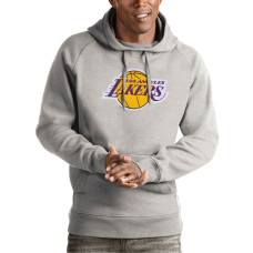 Los Angeles Lakers Antigua Team Logo Victory basketball Pullover Hoodie - Heather Gray