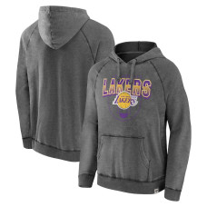 Los Angeles Lakers Fanatics Branded Acquisition True Classics Vintage Snow Wash basketball Pullover Hoodie - Gray