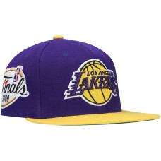 Los Angeles Lakers Mitchell & Ness 2009 NBA Finals XL Patch Snapback Hat - Purple/Gold