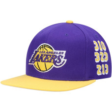Los Angeles Lakers Mitchell & Ness Area Code Snapback Hat - Purple