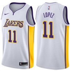 2017-18 Season Brook Lopez Los Angeles Lakers #11 Association White Jersey