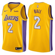 2017-18 Season Lonzo Ball Los Angeles Lakers #2 Icon Gold Jersey