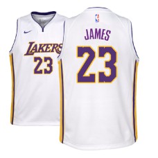 Youth NBA 2018-19 LeBron James Los Angeles Lakers #23 Association White Jersey
