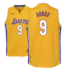 Youth NBA 2018-19 Rajon Rondo Los Angeles Lakers #9 Icon Edition Gold Jersey