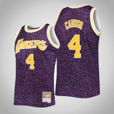 Lakers Alex Caruso Men's Wildlife Hardwood Classics Jersey Purple
