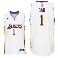Father's Day Dad Logo #1 Los Angeles Lakers Swingman White Home Jersey