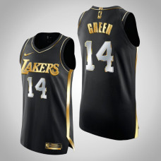 Men Los Angeles Lakers Danny Green #14 Authentic Golden Limited Edition Black Jersey