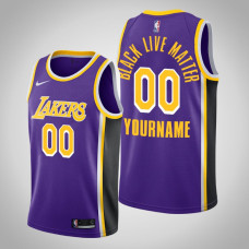 Los Angeles Lakers #00 Custom Purple Social Justice Statement Jersey