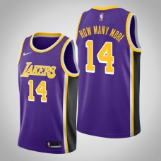 Los Angeles Lakers #14 Danny Green Purple Statement How Many More Jersey