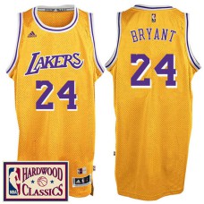 2016-17 Season Los Angeles Lakers #24 Hardwood Classics Throwback Gold Jersey Kobe Bryant