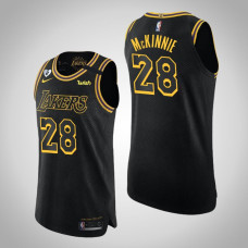 Men's Los Angeles Lakers Alfonzo McKinnie #28 Black City Honor Kobe and Gianna Authentic Jersey