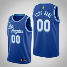 2020-21 Los Angeles Lakers Custom #00 Blue Hardwood Classics Jersey