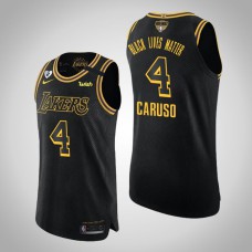 Los Angeles Lakers Alex Caruso #4 Black 2020 NBA Finals Bound Black Lives Matter Authentic Jersey