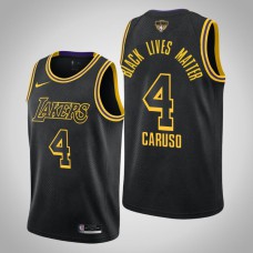 Los Angeles Lakers Alex Caruso #4 Black 2020 NBA Finals Bound Black Lives Matter Mamba Edition Jersey