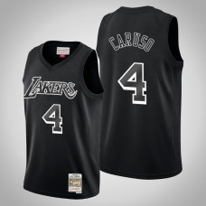 Men's Los Angeles Lakers Alex Caruso #4 Black Hardwood Classics Throwback White Logo Jersey