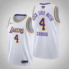 Los Angeles Lakers Alex Caruso #4 White 2020 NBA Finals Bound Black Lives Matter Association Jersey