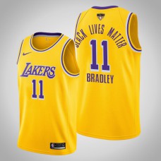 Los Angeles Lakers Avery Bradley #11 Yellow 2020 NBA Finals Bound Black Lives Matter Icon Jersey