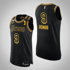 Men's Los Angeles Lakers Rajon Rondo #9 2020 NBA Finals Champions Authentic For Kobe and Gianna Black Jersey