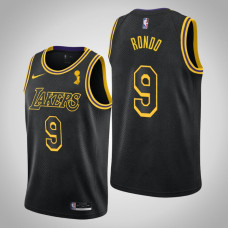 Men's Los Angeles Lakers Rajon Rondo #9 2020 NBA Finals Champions Mamba Tribute City Black Jersey