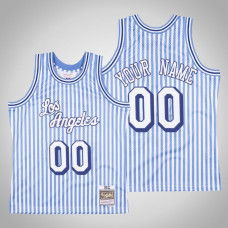 Los Angeles Lakers Custom #00 Blue Striped Jersey