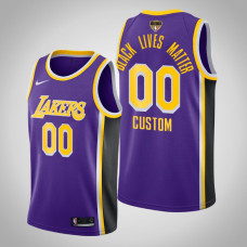 Los Angeles Lakers Custom #00 Purple 2020 NBA Finals Bound Black Lives Matter Statement Jersey