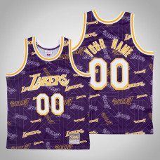 Los Angeles Lakers Custom #00 Purple Tear Up Pack Jersey