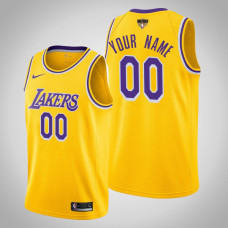 Los Angeles Lakers Custom #00 Yellow 2020 NBA Finals Bound Icon Jersey