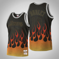 Men's Los Angeles Lakers Jared Dudley #10 Black Flames Jersey