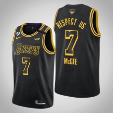 Los Angeles Lakers JaVale McGee #7 Black 2020 NBA Finals Bound Respect Us Honor Kobe and Gianna Jersey