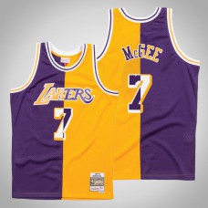 Lakers JaVale McGee #7 Purple Gold Split 1996-97 Hardwood Classics Jersey