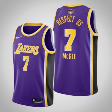Los Angeles Lakers JaVale McGee #7 Purple 2020 NBA Finals Bound Respect Us Statement Jersey