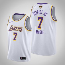 Los Angeles Lakers JaVale McGee #7 White 2020 NBA Finals Bound Respect Us Association Jersey