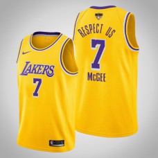 Los Angeles Lakers JaVale McGee #7 Yellow 2020 NBA Finals Bound Respect Us Icon Jersey