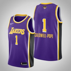 Los Angeles Lakers Kentavious Caldwell-Pope #1 Purple 2020 NBA Finals Bound Social Justice Statement Jersey