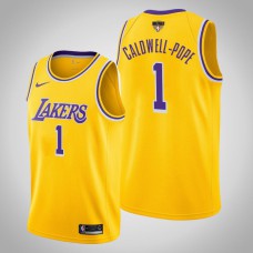 Los Angeles Lakers Kentavious Caldwell-Pope #1 Yellow 2020 NBA Finals Bound Icon Jersey