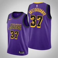 Men's Los Angeles Lakers Kostas Antetokounmpo #37 Purple City Jersey