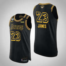 Los Angeles Lakers LeBron James #23 Black 2020 NBA Finals Bound Kobe and Gianna Tribute Authentic Jersey