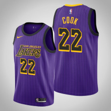 Men's Los Angeles Lakers Quinn Cook #22 Purple City Jersey