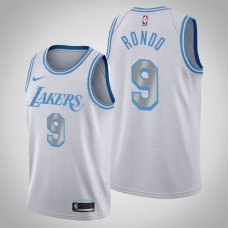 2020-21 Los Angeles Lakers Rajon Rondo #9 Silver City Jersey