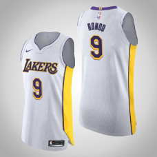 Los Angeles Lakers Rajon Rondo #9 White Association Authentic Jersey