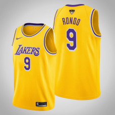 Los Angeles Lakers Rajon Rondo #9 Yellow 2020 NBA Finals Bound Icon Jersey