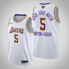 Los Angeles Lakers Talen Horton-Tucker #5 White 2020 NBA Finals Bound Black Lives Matter Association Jersey