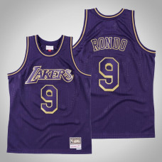 Los Angeles Lakers Rajon Rondo #9 Purple 2020 CNY Swingman Mitchell & Ness Throwback Jersey
