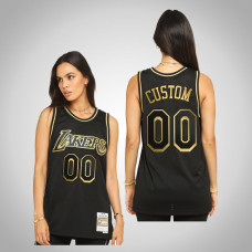 Men Los Angeles Lakers Custom #00 Black 2021 Golden Edition Hardwood Classics Limited Allocation Jersey
