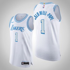 2020-21 Los Angeles Lakers Kentavious Caldwell-Pope #1 White Authentic City Legacy of Lore Jersey