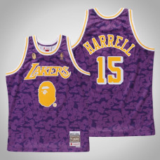 Men Los Angeles Lakers Montrezl Harrell #15 Purple BAPE X Mitchell Ness Hardwood Classics Jersey
