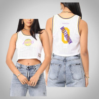 Lakers Russell Westbrook 2021 Women's Mesh Crop Tank Top Jersey White