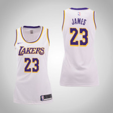 Women's 2018-19 Season LeBron James Los Angeles Lakers #23 Association White Swingman Jersey