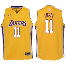 Youth 2017-18 Season Brook Lopez Los Angeles Lakers #11 Icon Yellow Swingman Jersey
